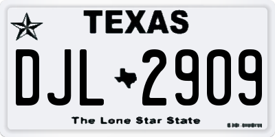 TX license plate DJL2909