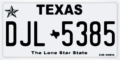 TX license plate DJL5385