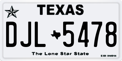 TX license plate DJL5478