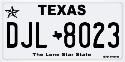 TX license plate DJL8023