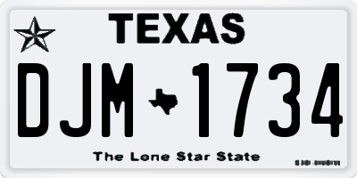 TX license plate DJM1734