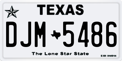TX license plate DJM5486