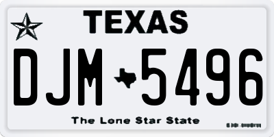 TX license plate DJM5496