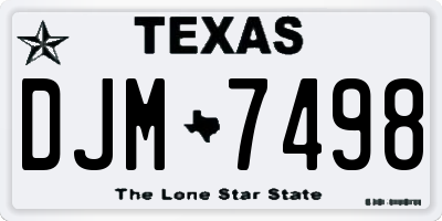 TX license plate DJM7498