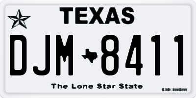 TX license plate DJM8411