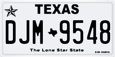 TX license plate DJM9548