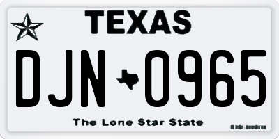 TX license plate DJN0965