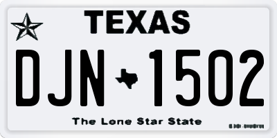 TX license plate DJN1502