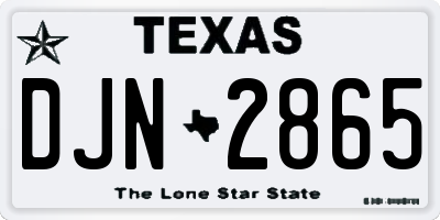 TX license plate DJN2865