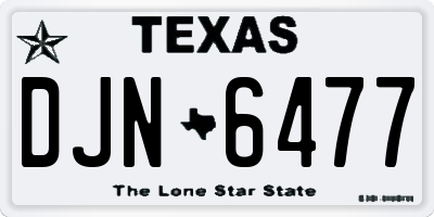 TX license plate DJN6477