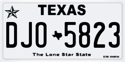 TX license plate DJO5823