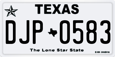 TX license plate DJP0583