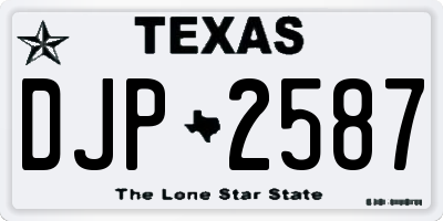 TX license plate DJP2587