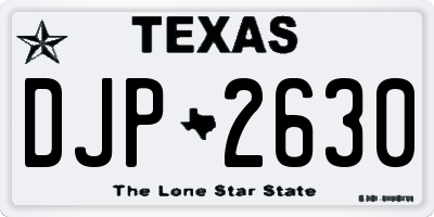 TX license plate DJP2630