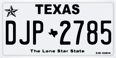 TX license plate DJP2785
