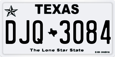TX license plate DJQ3084
