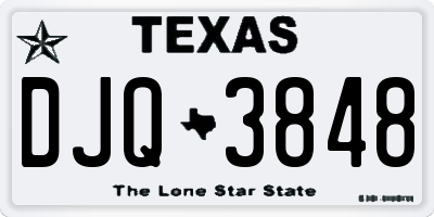 TX license plate DJQ3848