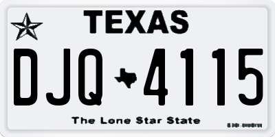 TX license plate DJQ4115