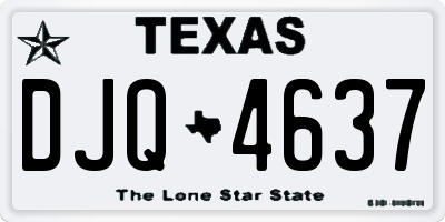 TX license plate DJQ4637