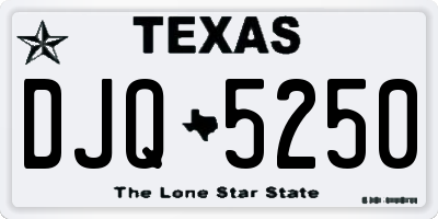 TX license plate DJQ5250