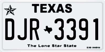 TX license plate DJR3391