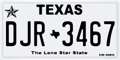 TX license plate DJR3467