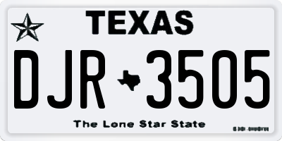 TX license plate DJR3505