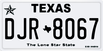 TX license plate DJR8067