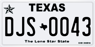 TX license plate DJS0043