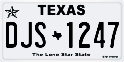 TX license plate DJS1247