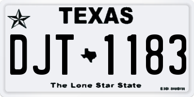 TX license plate DJT1183