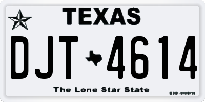 TX license plate DJT4614