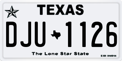 TX license plate DJU1126