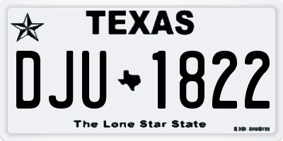 TX license plate DJU1822