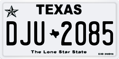 TX license plate DJU2085