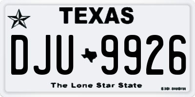 TX license plate DJU9926