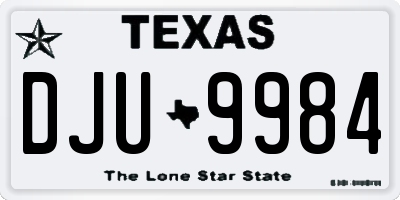 TX license plate DJU9984
