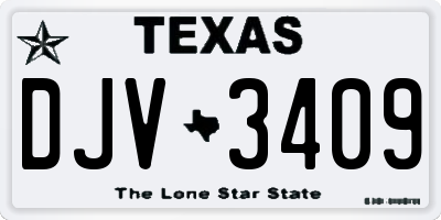 TX license plate DJV3409
