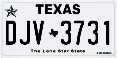 TX license plate DJV3731