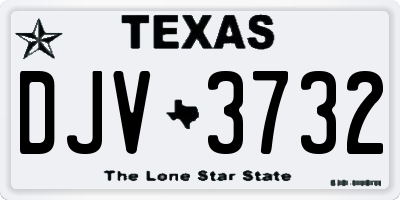 TX license plate DJV3732