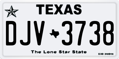 TX license plate DJV3738