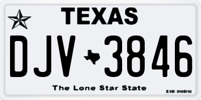TX license plate DJV3846