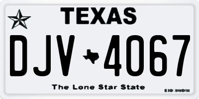 TX license plate DJV4067