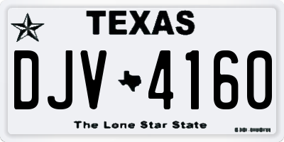 TX license plate DJV4160
