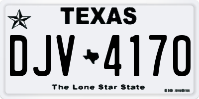 TX license plate DJV4170