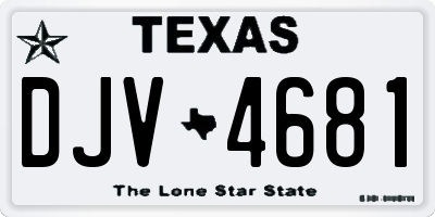 TX license plate DJV4681