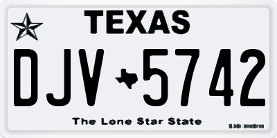 TX license plate DJV5742