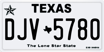 TX license plate DJV5780