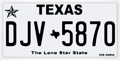 TX license plate DJV5870
