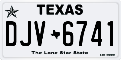 TX license plate DJV6741